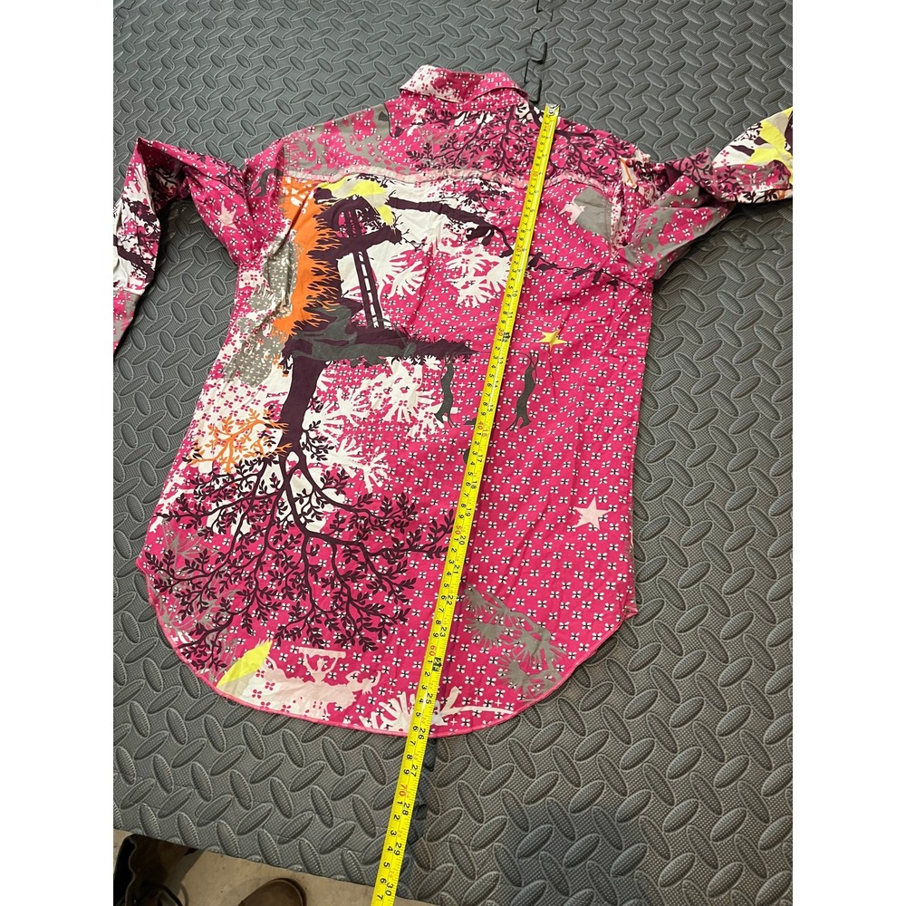 Vintage 90s Kenzo Jeans Multicolor AOP Floral Pattern Print Pink Womens 38 US 6 - Picture 9 of 9
